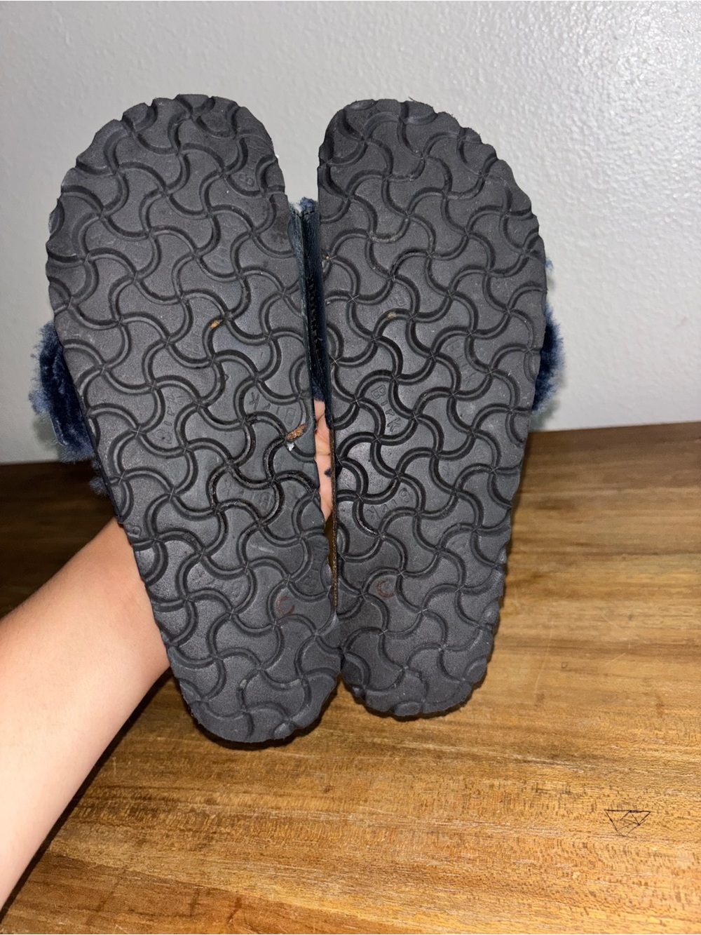 Birkenstock Madrid Big Buckle Shearling Sandals Midnight Blue - Picture 4 of 5